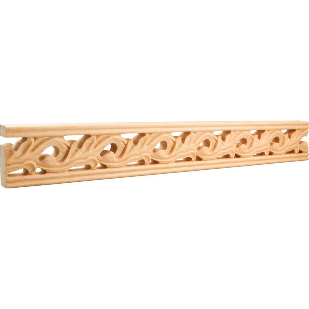 1'' D x 3-1/8'' H Alder Acanthus Leaf Hand Carved Moulding