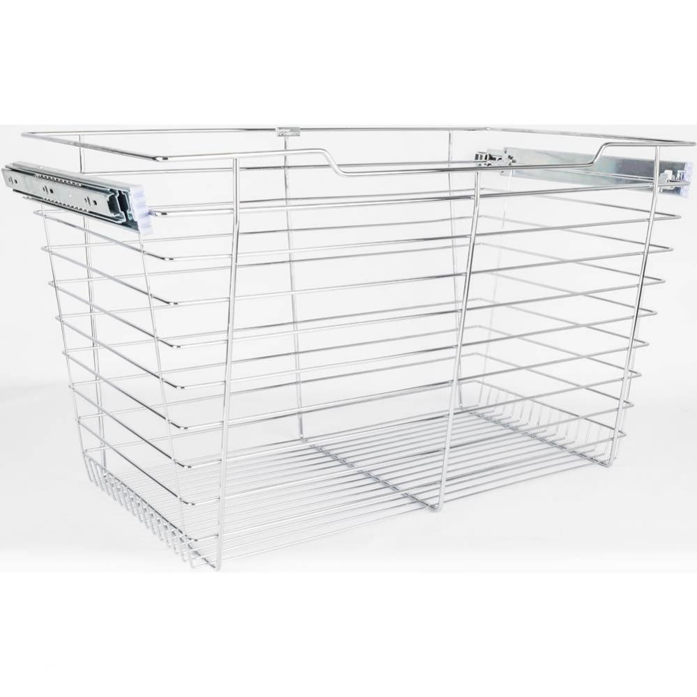 Chrome Closet Pullout Basket with Slides 14''D x 29''W x 17''H