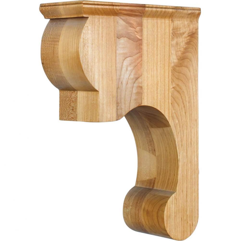 3-3/8'' W x 8'' D x 11-3/4'' H Alder Scrolled Smooth Corbel