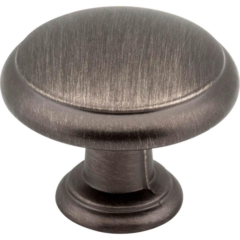 1-3/16'' Diameter Brushed Pewter Gatsby Cabinet Mushroom Knob