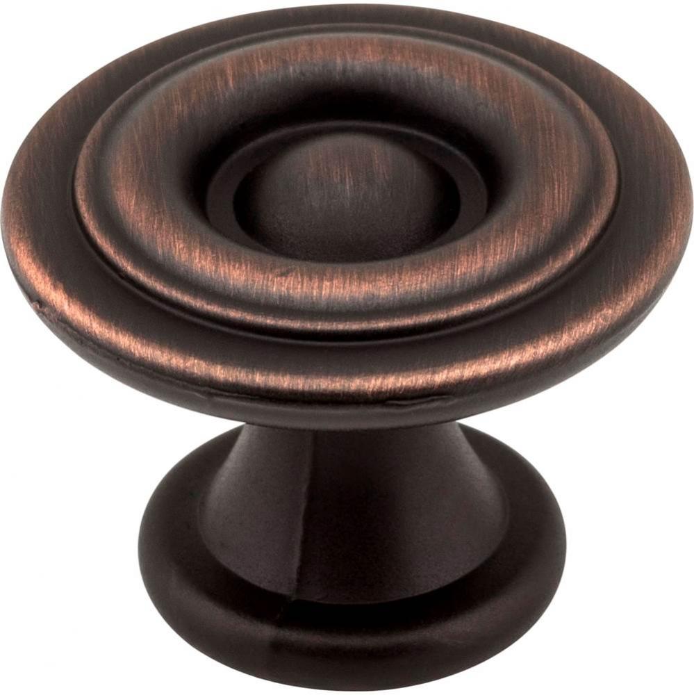 1-3/16'' Diameter Brushed Oil Rubbed Bronze Button Syracuse Cabinet Knob