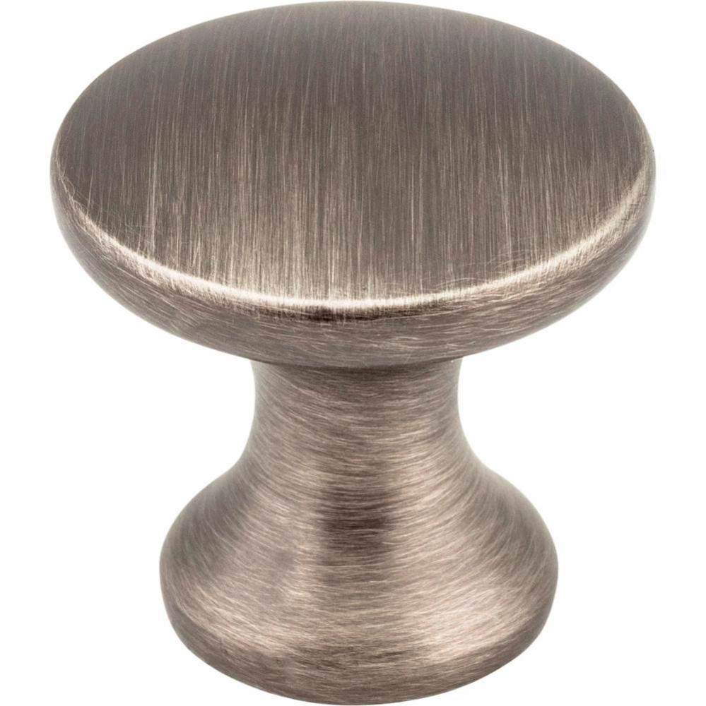 1'' Diameter Brushed Pewter Slade Cabinet Mushroom Knob