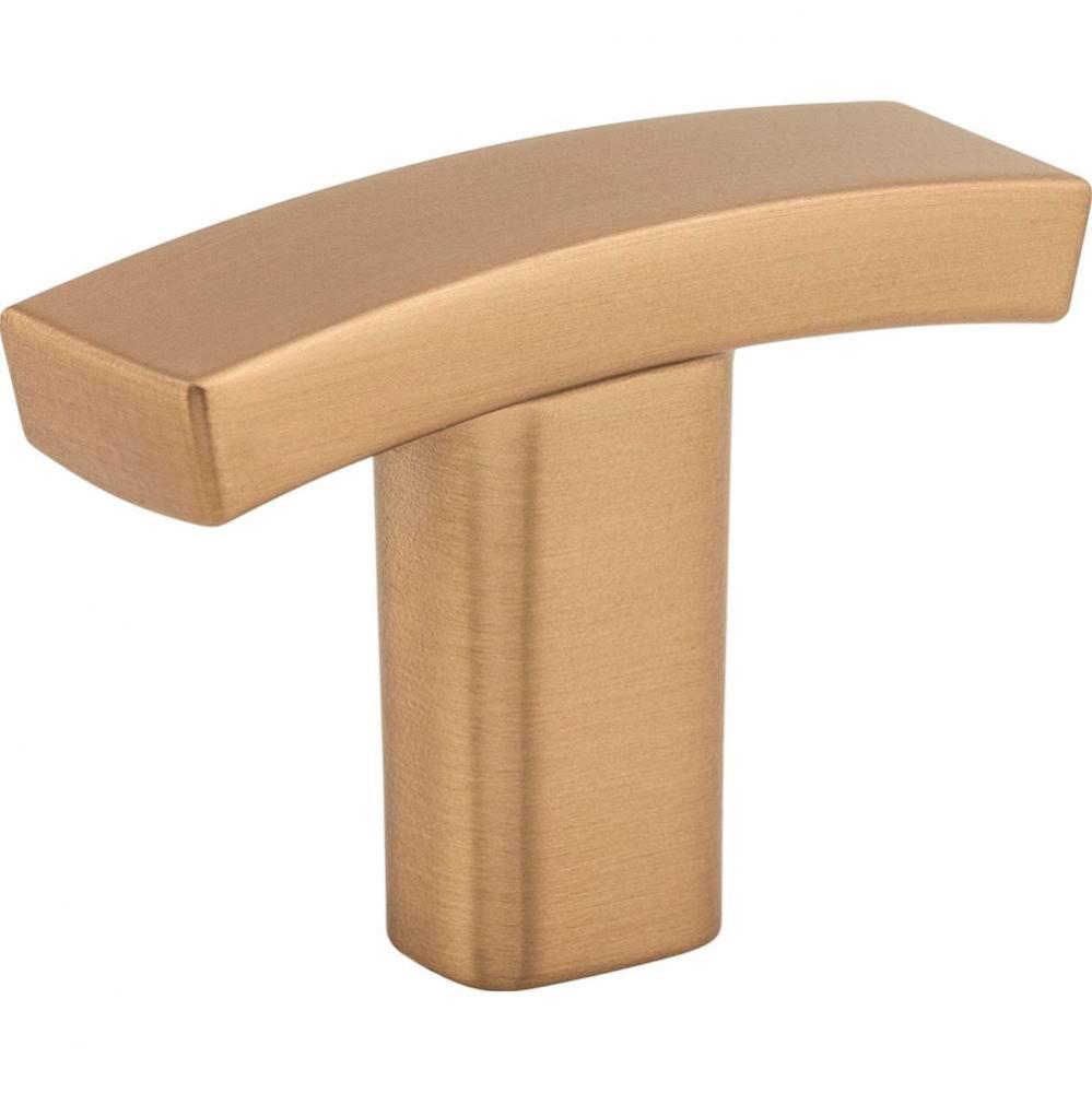 1-1/2'' Overall Length Satin Bronze Square Thatcher Cabinet ''T'' Kn