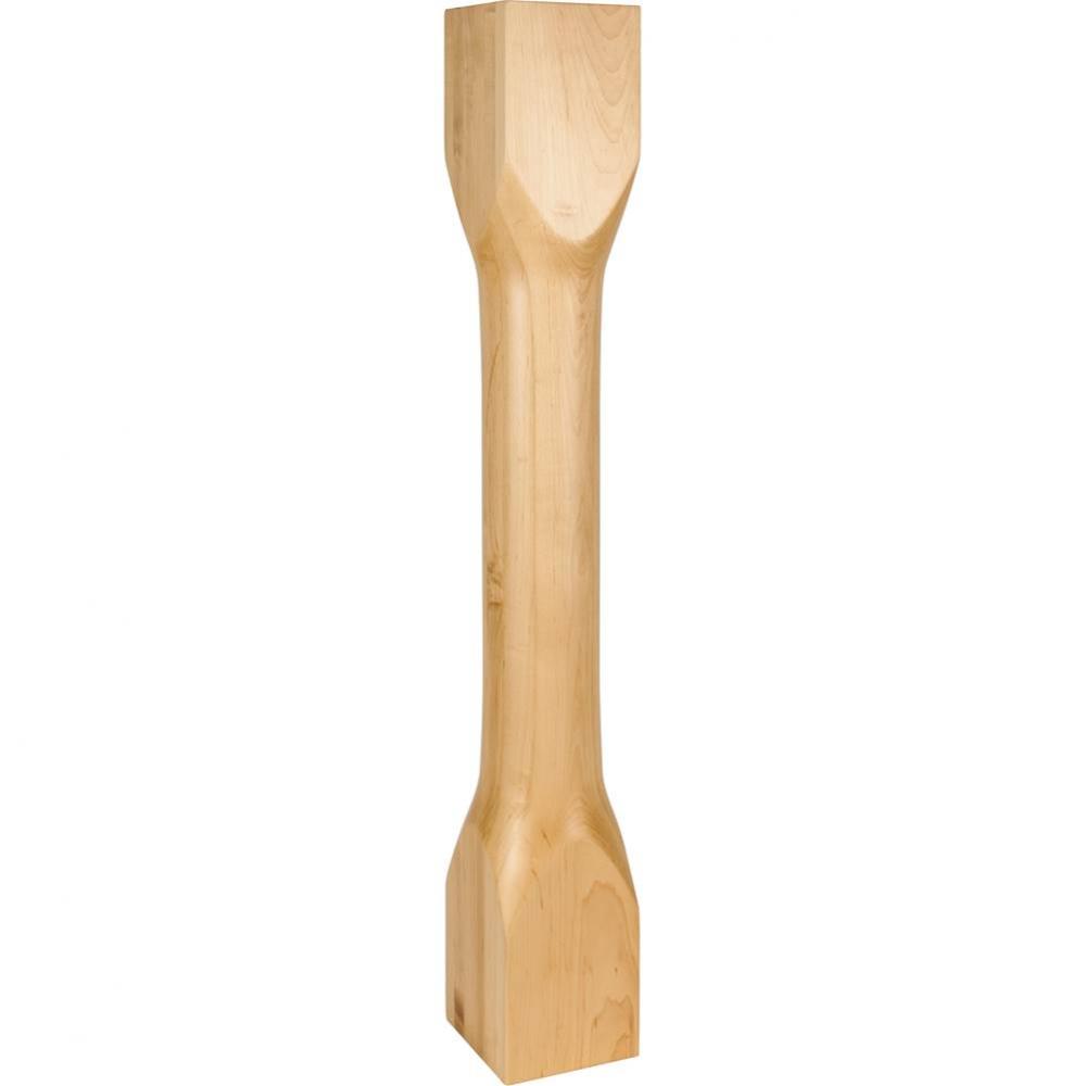 5'' W x 5'' D x 35-1/2'' H Rubberwood Cathedral Turned Post