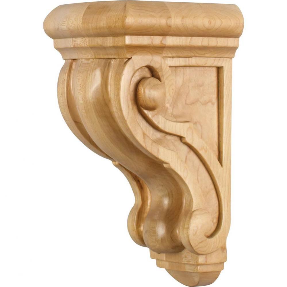 4-1/2'' W x 5-3/4'' D x 9-3/4'' H Rubberwood Scrolled Corbel