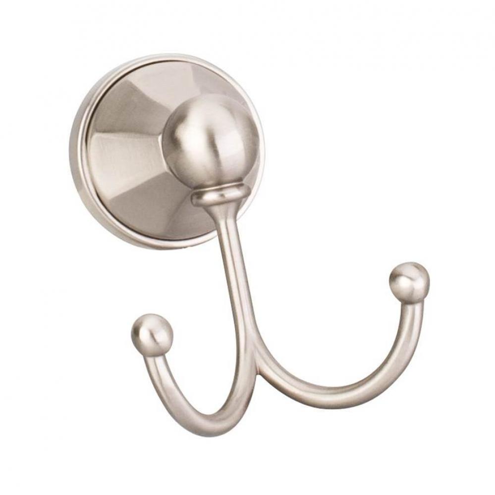 Newbury Satin Nickel Double Robe Hook - Retail Packaged