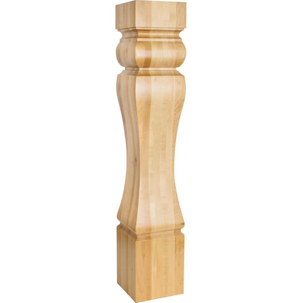 6-1/2'' W x 6-1/2'' D x 35-1/2'' H Maple Baroque Post