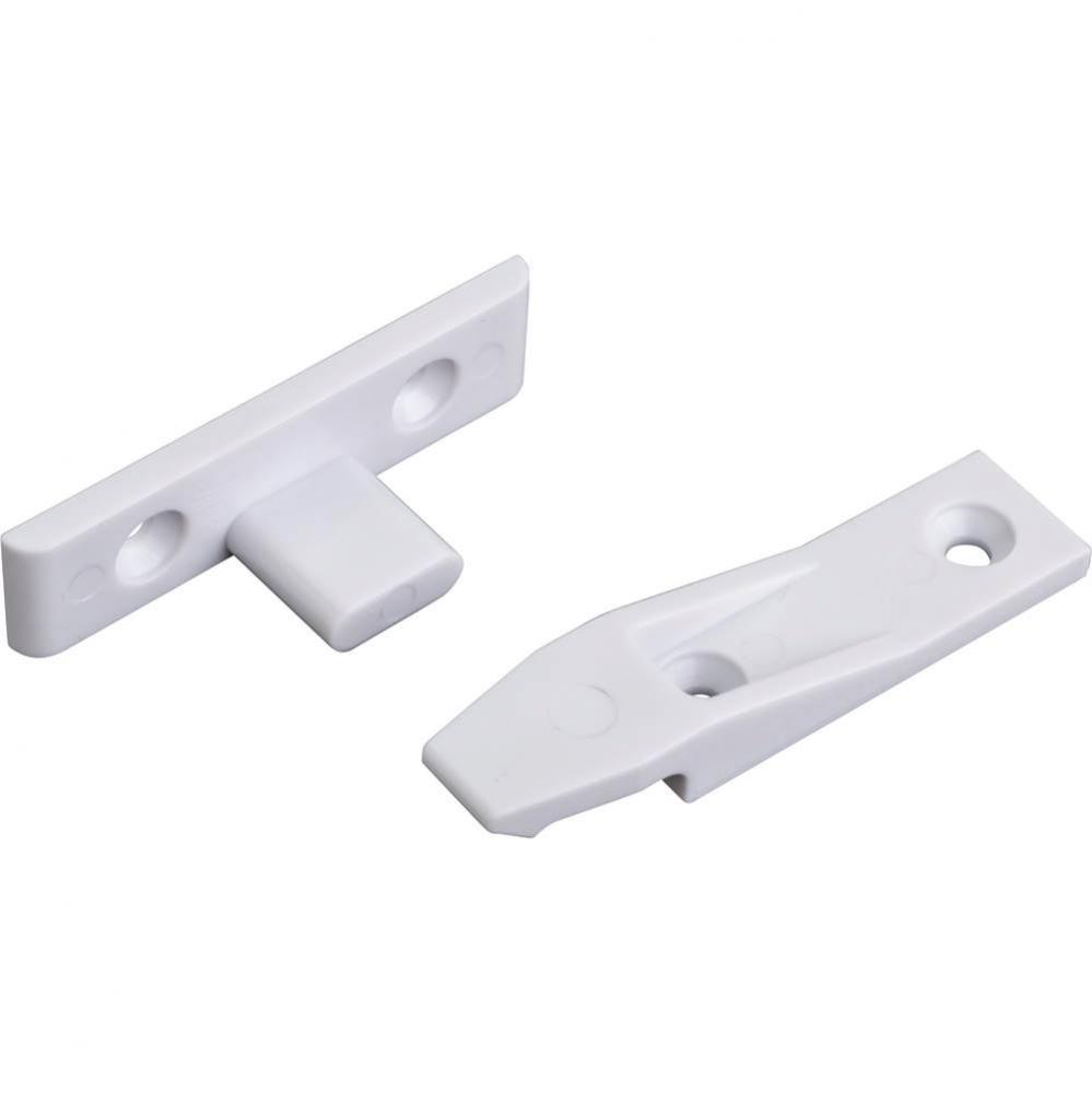 White Plastic Suspension Fitting Connector for False Fronts