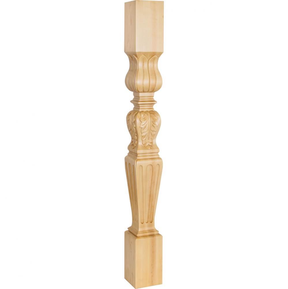 3-3/4'' W x 3-3/4'' D x 35-1/2'' H Maple Fluted Acanthus Post