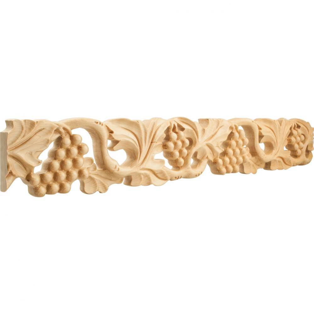 1'' D x 4'' H Basswood Grape Hand Carved Moulding