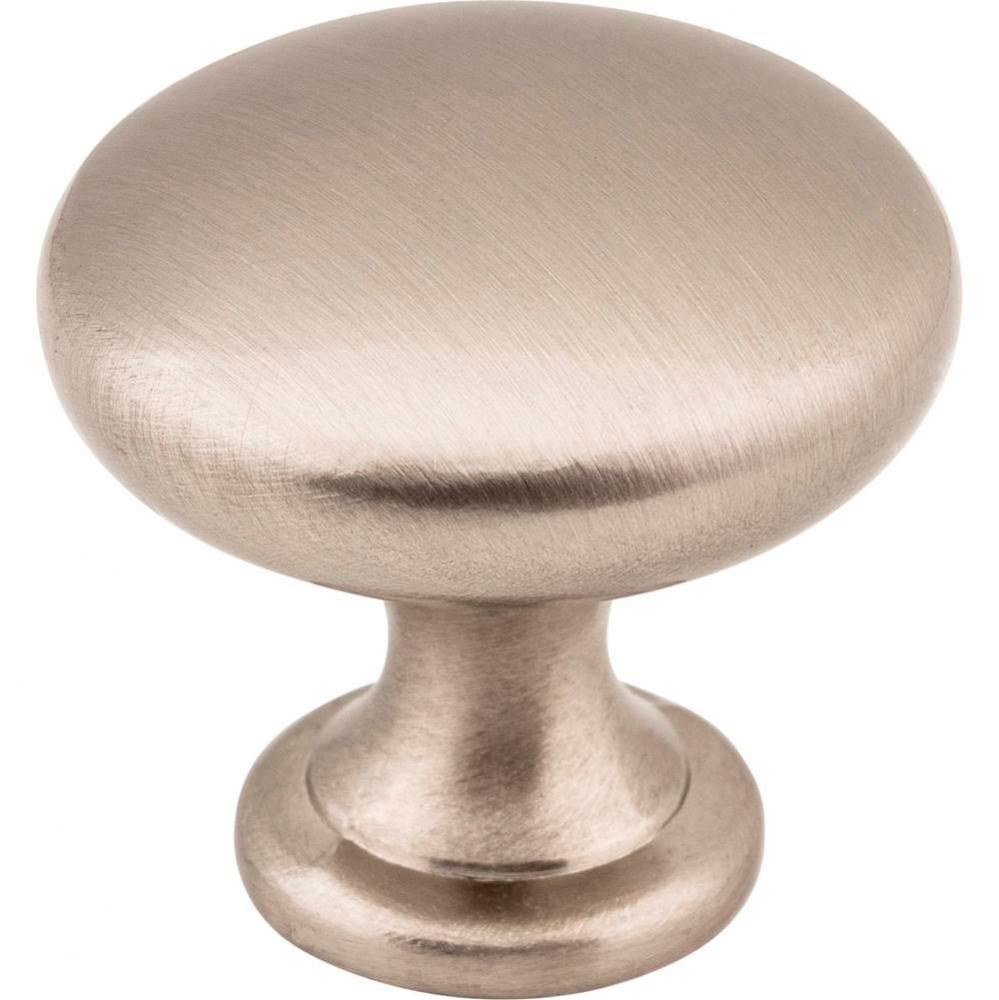 1-3/16'' Diameter Satin Nickel Madison Cabinet Mushroom Knob