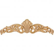 Hardware Resources ONL-04-20RW - 20'' W x 3/4'' D x 5-3/4'' H Rubberwood Art Nouveau Onlay