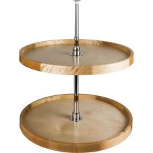 Hardware Resources LSR218-SET - 18'' Round Two-Shelf Wood Lazy Susan Set