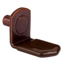 Hardware Resources 1708AC - Antique Copper 5 mm Pin Angled Shelf Support with 3/4'' Arm and Brown Sleeve - Priced an