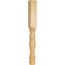 Hardware Resources P6RW - 3-1/2'' W x 3-1/2'' D x 35-1/2'' H Rubberwood Turned Leg