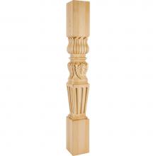 Hardware Resources P29-42MP - 5'' W x 5'' D x 42'' H Maple Fluted Acanthus Post