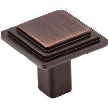 Hardware Resources 351DBAC - 1-1/8'' Overall Length Brushed Oil Rubbed Bronze Square Calloway Cabinet Knob