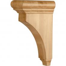 Hardware Resources COR38-2-RW - 3'' W x 6-1/2'' D x 10'' H Rubberwood Bullnose Cap Corbel