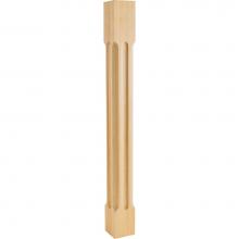 Hardware Resources P78-RW - 3-1/2'' W x 3-1/2'' D x 35-1/2'' H Rubberwood Scooped Post