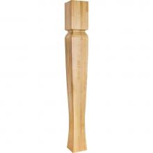 Hardware Resources P64-5-42-HMP - 5'' W x 5'' D x 42'' H Rubberwood Tapered Arts and Crafts Post