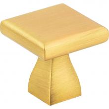 Hardware Resources 449BG - 1'' Overall Length Brushed Gold Square Hadly Cabinet Knob