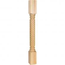 Hardware Resources P3CH - 3-1/2'' W x 3-1/2'' D x 35-1/2'' H Cherry Rope Post