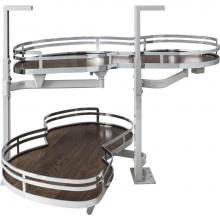 Hardware Resources BCSO218PCWD-LH - 18'' Polished Chrome and Walnut Blind Corner Swingout for Openings on the Left of the Bl