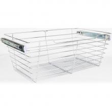 Hardware Resources POB1-162911CH - Chrome Closet Pullout Basket with Slides 16''D x 29''W x 11''H