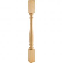 Hardware Resources P1-3MP - 3'' W x 3'' D x 35-1/2'' H Hard Maple Turned Post