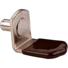 Hardware Resources 1708BN - Bright Nickel 5 mm Pin Angled Shelf Support with 3/4'' Arm and Brown Sleeve - Priced and