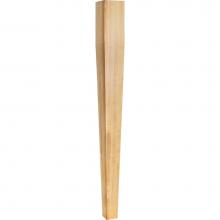 Hardware Resources P43MP - 3-1/2'' W x 3-1/2'' D x 35-1/2'' H Maple Square Tapered Post