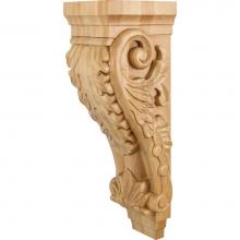 Hardware Resources CORBB-3MP - 6-3/4'' W x 8'' D x 22'' H Maple Acanthus Corbel