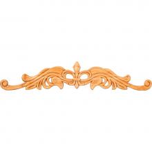 Hardware Resources PONL-08-20RW - 20'' W x 5/16'' D x 4-3/16'' H Pressed Rubberwood Fleur-de-lis Onlay