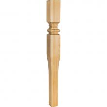 Hardware Resources P68-HMP - 3-1/2'' W x 3-1/2'' D x 35-1/2'' H Hard Maple Tapered Art Nouveau Po