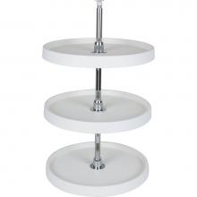 Hardware Resources PLSMR318 - 18'' Round Three-Shelf Plastic Lazy Susan Set with Chrome Hubs