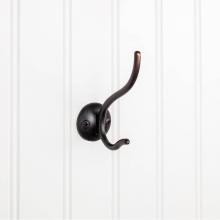 Hardware Resources YD30-381DBAC - 3-13/16'' Brushed Oil Rubbed Bronze Slender Contemporary Double Prong Wall Mounted Hook