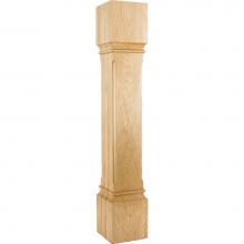 Hardware Resources P38-6-RW - 6'' W x 6'' D x 35-1/2'' H Rubberwood Fluted Edge Post