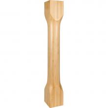 Hardware Resources P83-6-42-RW - 6'' W x 6'' D x 42'' H Rubberwood Cathedral Turned Post