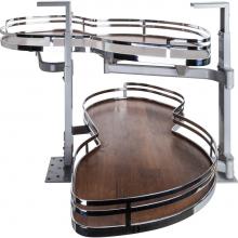 Hardware Resources BCSO215PCWD-RH - 15'' Polished Chrome and Walnut Blind Corner Swingout for Openings on the Right of the B