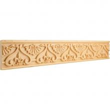 Hardware Resources HCM12MP - 7/8'' D x 4'' H Hard Maple Fleur-de-lis Hand Carved Moulding