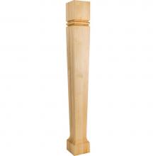 Hardware Resources P80-5-42-HMP - 5'' W x 5'' D x 42'' H Hard Maple Bullnose Tapered Post