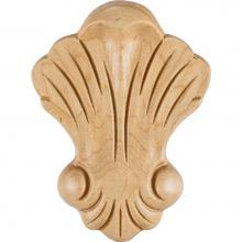 Hardware Resources APL-08-MP - 3-1/4'' W x 5/8'' D x 4-3/8'' H Maple Shell Applique