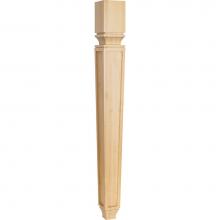 Hardware Resources P9ALD - 3-3/4'' W x 3-3/4'' D x 35-1/2'' H Alder Tapered Square Mission Post