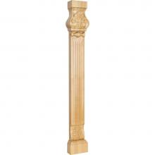 Hardware Resources LEGC-2RW - 35-1/2'' H Rubberwood Acanthus and Shell Pilaster