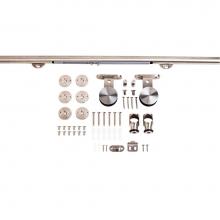 Hardware Resources BDH-05SS-96 - Barn Door Hardware Kit Contemporary Bar Stainless Steel 8 Foot