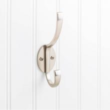 Hardware Resources YD55-587SN - 5-7/8'' Satin Nickel Flared Transitional Double Prong Wall Mounted Hook