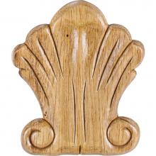 Hardware Resources PAPL-09RW - 3-1/4'' W x 5/16'' D x 3-3/4'' H Rubberwood Pressed Shell Applique