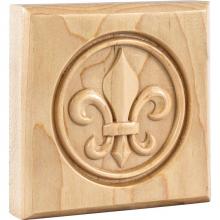 Hardware Resources FDLROS3CH - 4'' W x 7/8'' D x 4'' H Cherry Fleur-de-lis Rosette