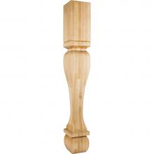 Hardware Resources P13-6-42-HMP - 6'' W x 6'' D x 42'' H Hard Maple Footed Square Post