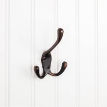 Hardware Resources YT40-400DBAC - 4'' Brushed Oil Rubbed Bronze Large Triple Prong Wall Mounted Hook